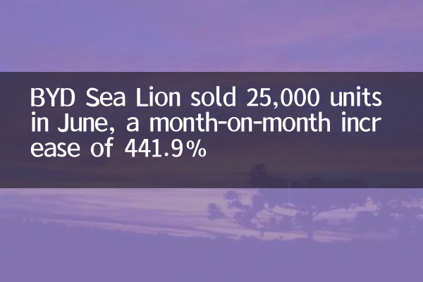 Byd Sea Lion은 6 월에 25,000 대를 팔았으며, 이는 월 달에 441.9% 증가했습니다.