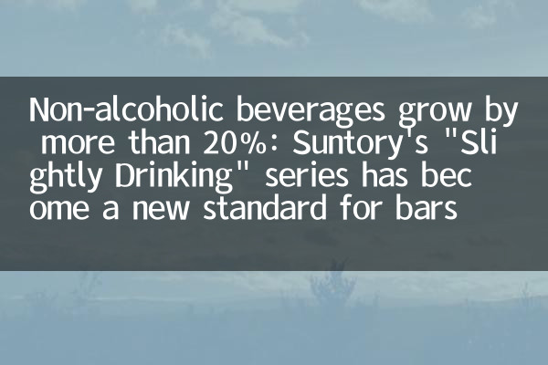 비 알코올성 음료는 20%이상 증가합니다 : Suntory의 